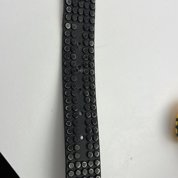 Vintage Sean John Black Leather Belt with silver Studs - Picture 5 of 9